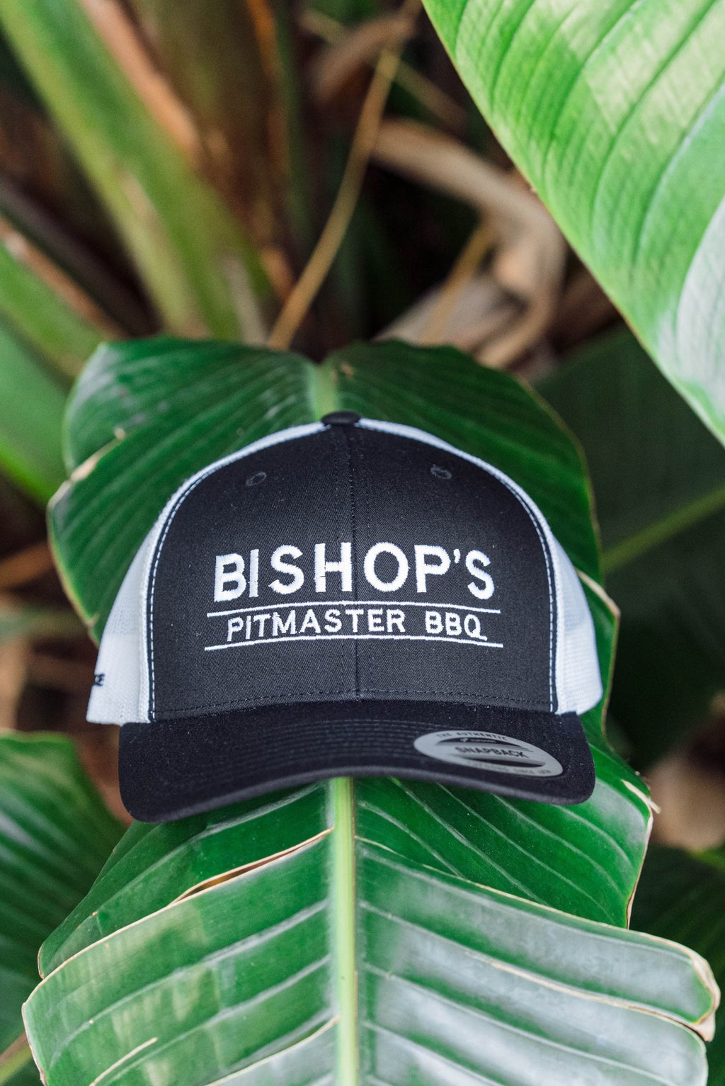 BPMBBQ Authentic Trucker Snapback Cap Black and White