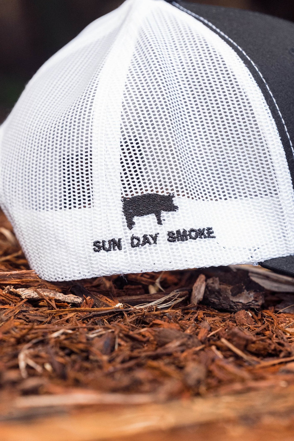 BPMBBQ Authentic Trucker Snapback Cap Black and White