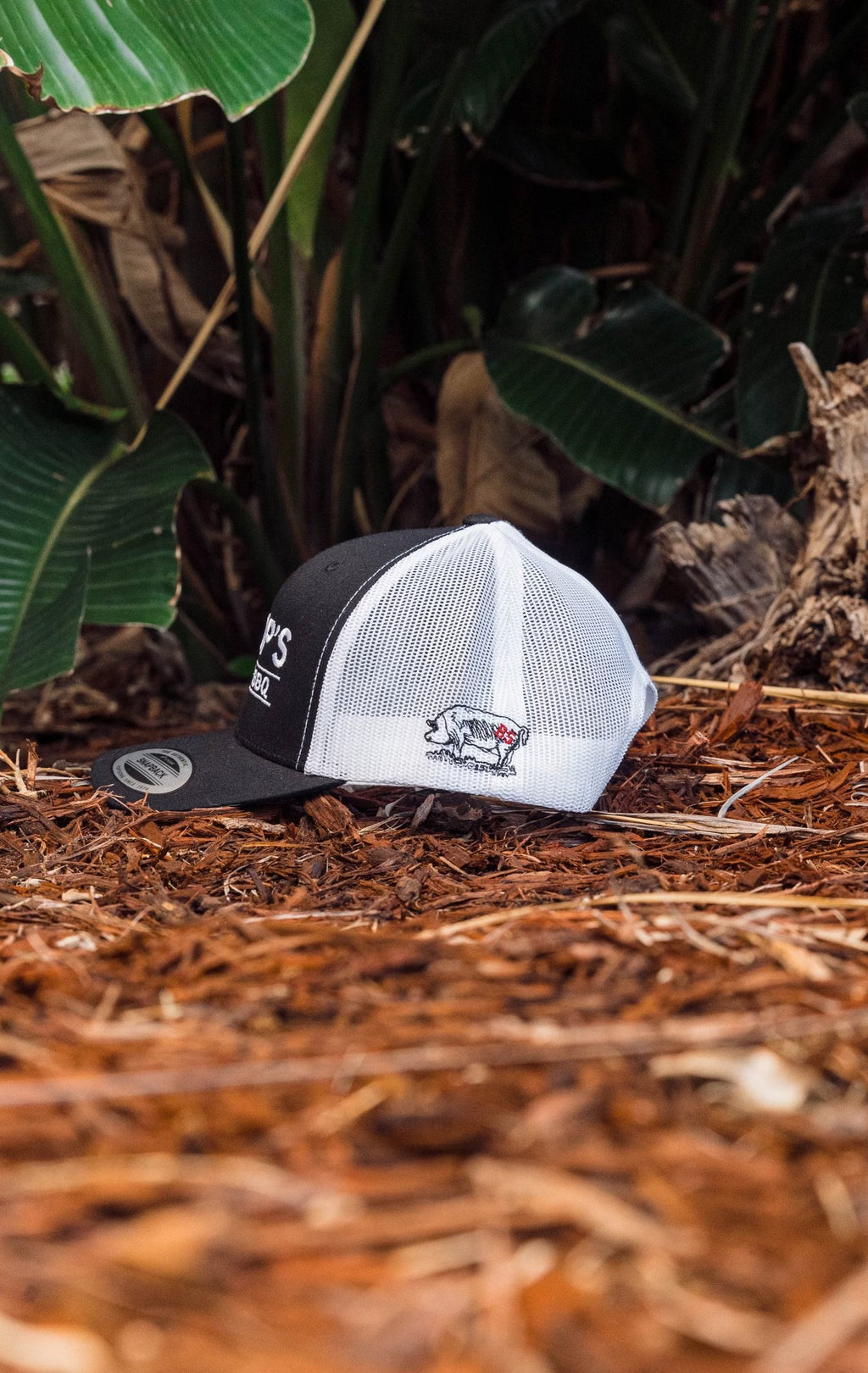 BPMBBQ Authentic Trucker Snapback Cap Black and White
