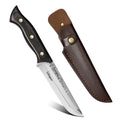 Lifespace Damascus Steel 5 Inch Utility Knife with Solid Wood Handle and Sheath