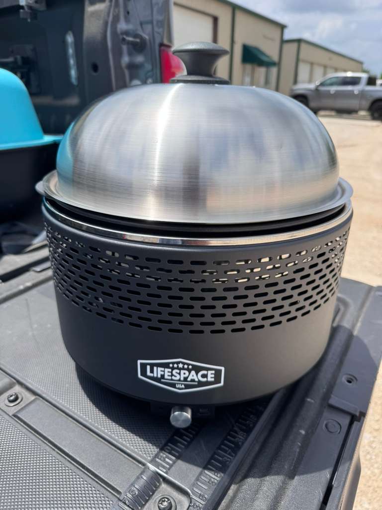 Lifespace Portable Charcoal Grill with Turbo Fan, Dome Lid, Cast Iron Grate & Carry Bag